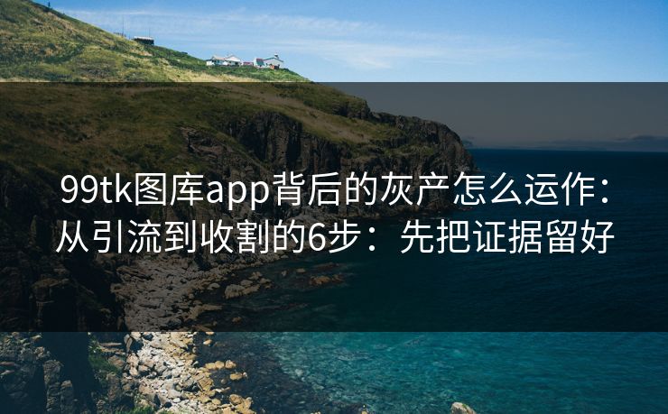 99tk图库app背后的灰产怎么运作：从引流到收割的6步：先把证据留好