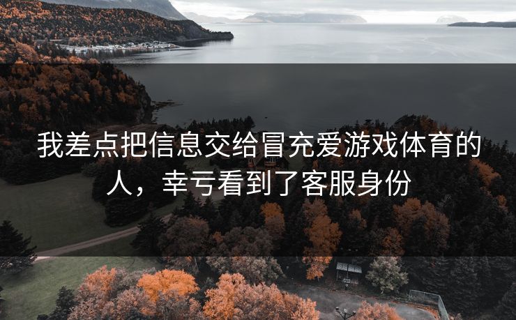 我差点把信息交给冒充爱游戏体育的人，幸亏看到了客服身份