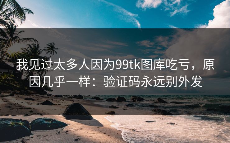 我见过太多人因为99tk图库吃亏,原因几乎一样:验证码永远别外发 我见过太多人因为99tk图库吃亏,原因几乎一样:验证码永远别外发